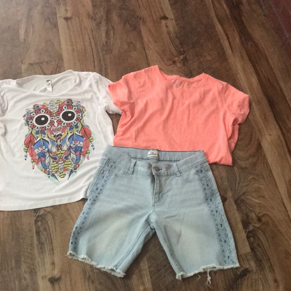 Colorful Owl, Sparkle Shirt and shorts bundle